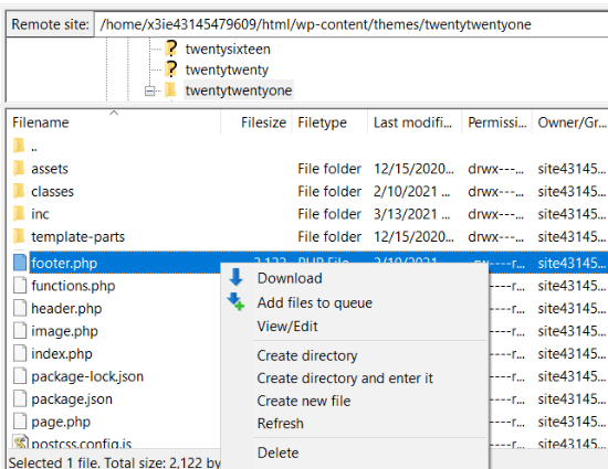 كيفية تعديل HTML في محرر كود ووردبريس (دليل المبتدئين) 14 قم بتنزيل ملف القالب الخاص بك وتعديله